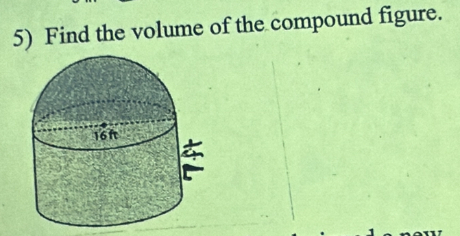 Find the volume of the compound figure.