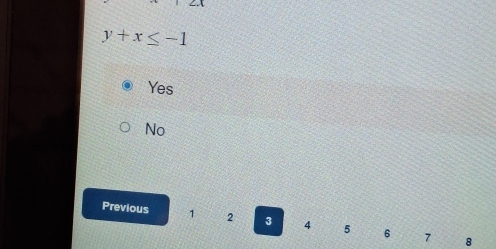 y+x≤ -1
Yes
No
Previous 1 2 3 4 5 6 7
8