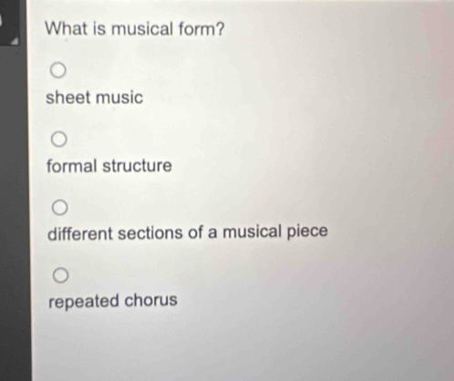 Solved: What is musical form? sheet music formal structure different ...