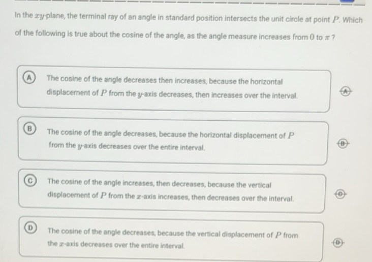 Solved: In the xy -plane, the terminal ray of an angle in standard ...