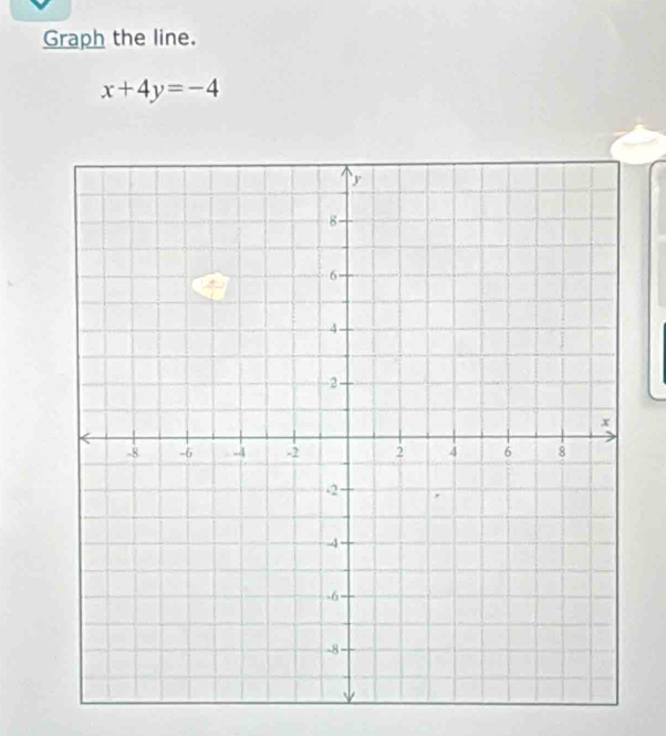 Graph the line.
x+4y=-4