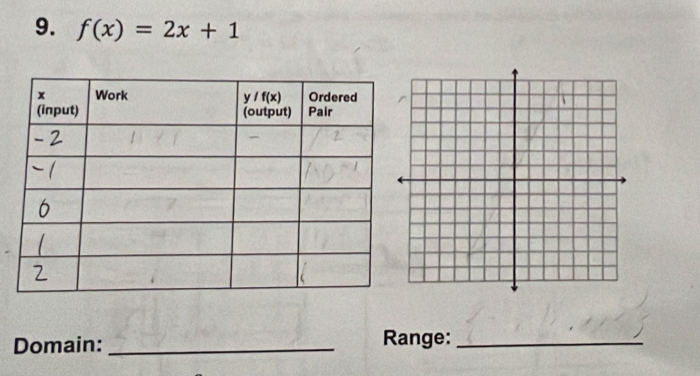 f(x)=2x+1
Domain: _ Range:_