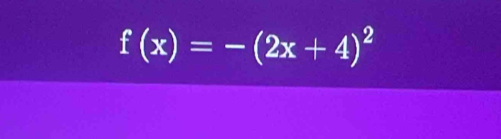 f(x)=-(2x+4)^2