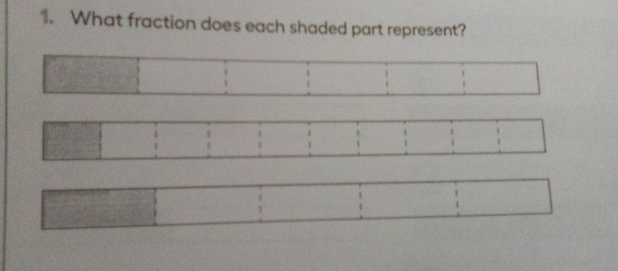 What fraction does each shaded part represent?