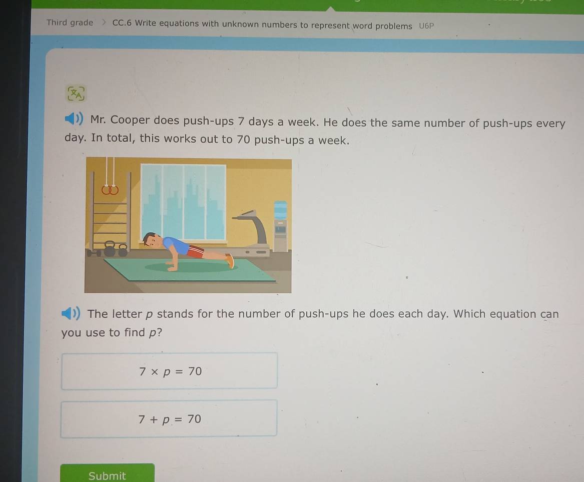 Solved: Third grade CC.6 Write equations with unknown numbers to ...