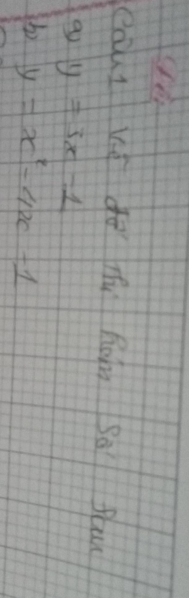 cāul vé do mu hom Sa poun
g y=3x-1
by y=x^2-4x-1