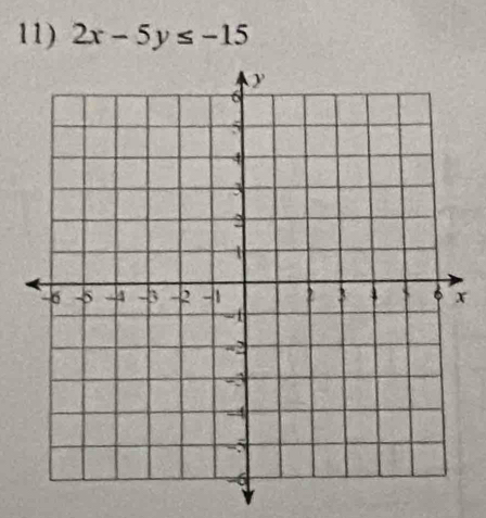 2x-5y≤ -15