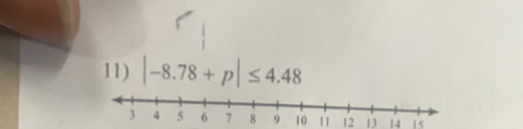 |-8.78+p|≤ 4.48
10 1| 12 13 1415