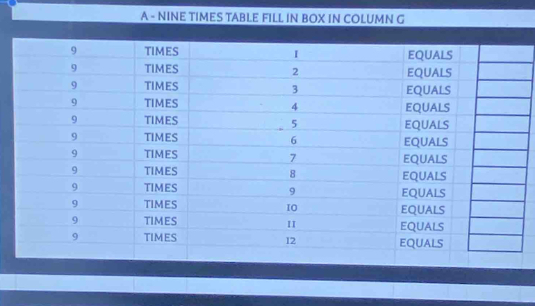 A - NINE TIMES TA