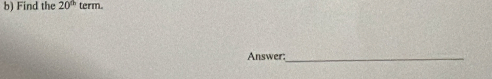 Find the 20^(th) to rm. 
Answer:_