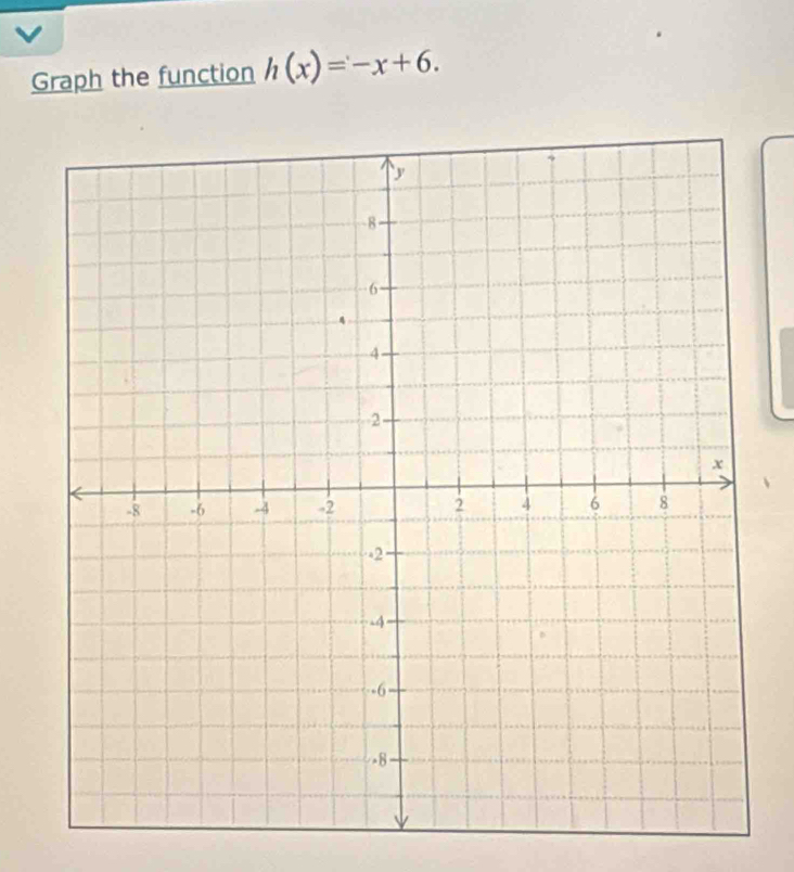 Graph the function h(x)=-x+6.