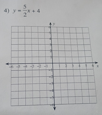 y= 5/2 x+4
x