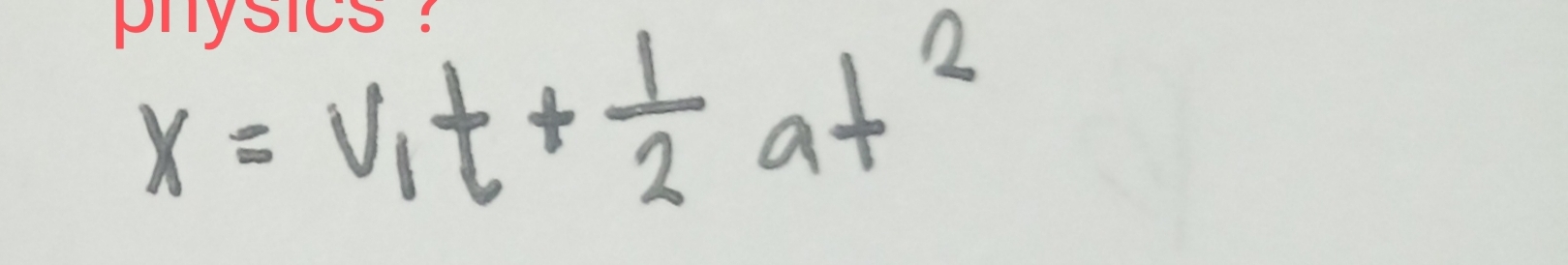 x=V_1t+ 1/2 at^2