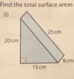 Find the total surface areas
8cm