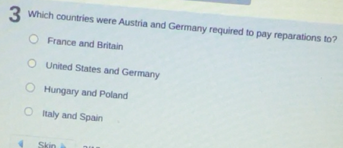 Solved: Which countries were Austria and Germany required to pay ...