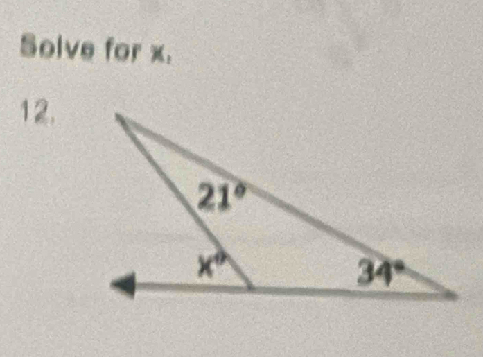 Solve for x.
12.