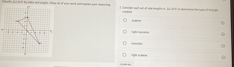 Solved: Classify LMN by sides and angles. Show all of your work and ...