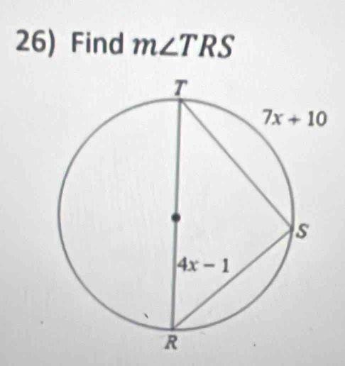 Find m∠ TRS