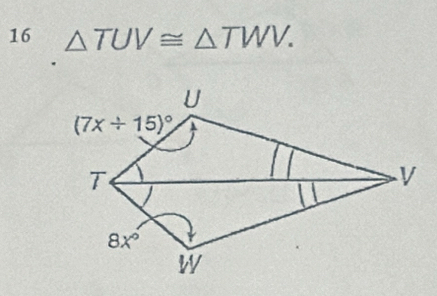 16 △ TUV≌ △ TWV.