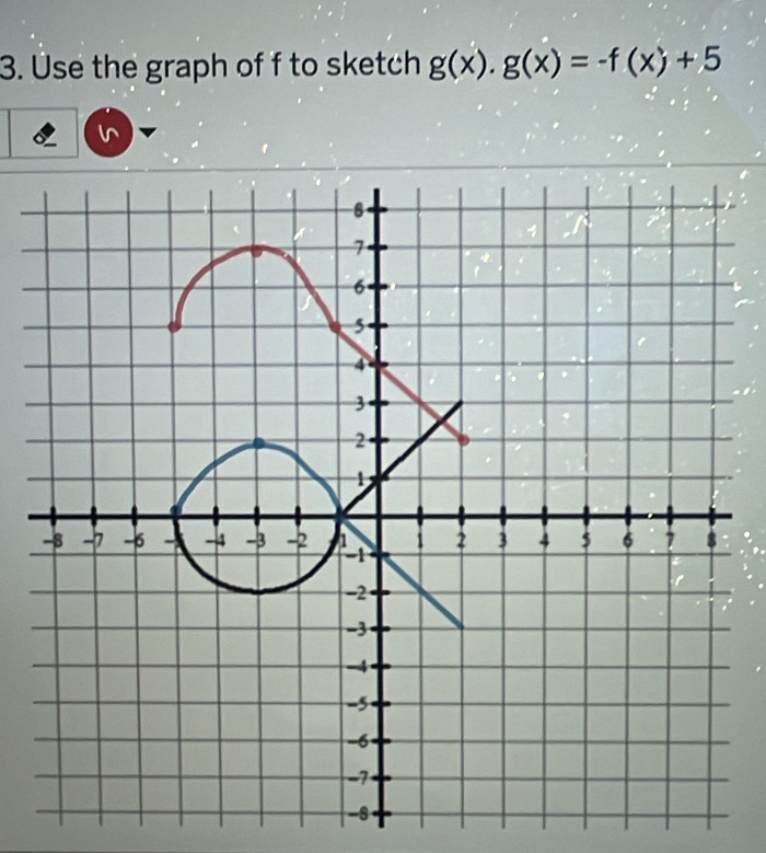 Üse the graph of f to sketch g(x).g(x)=-f(x)+5
^