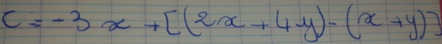 C=-3x+[(2x+4y)-(x+y)]