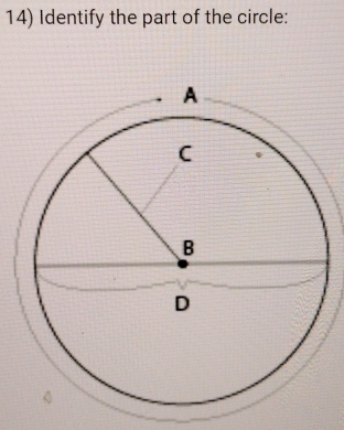 Identify the part of the circle: