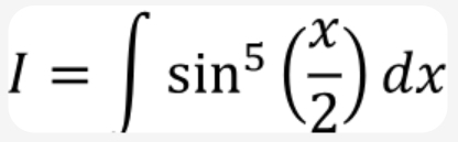 I=∈t sin^5( x/2 )dx