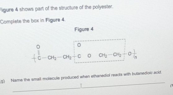 Solved: Figure 4 shows part of the structure of the polyester. Complete ...