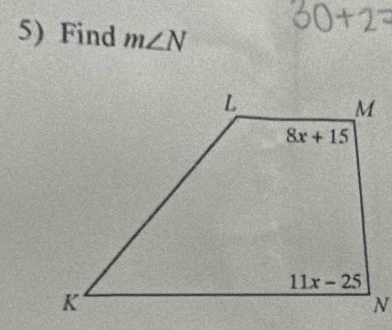 Find m∠ N