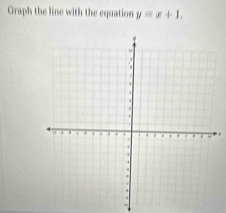 Graph the line with the equation y=x+1, 
. 
46