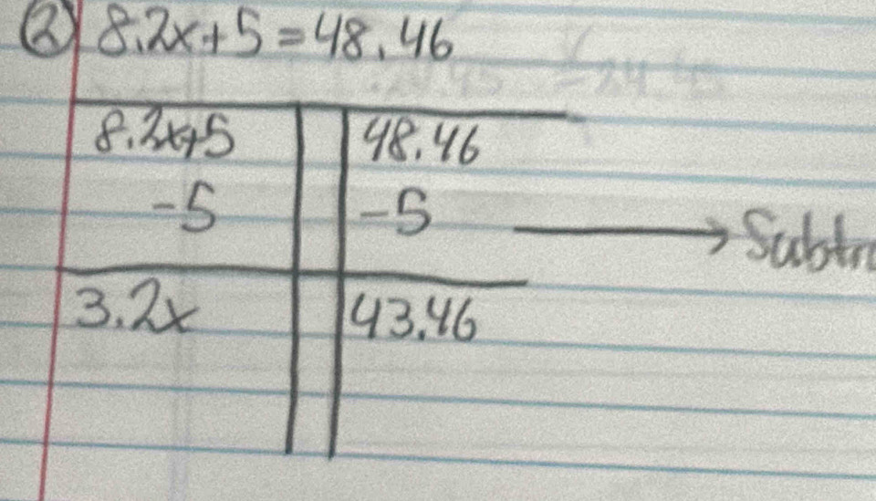 ② 8.2x+5=48.46
m