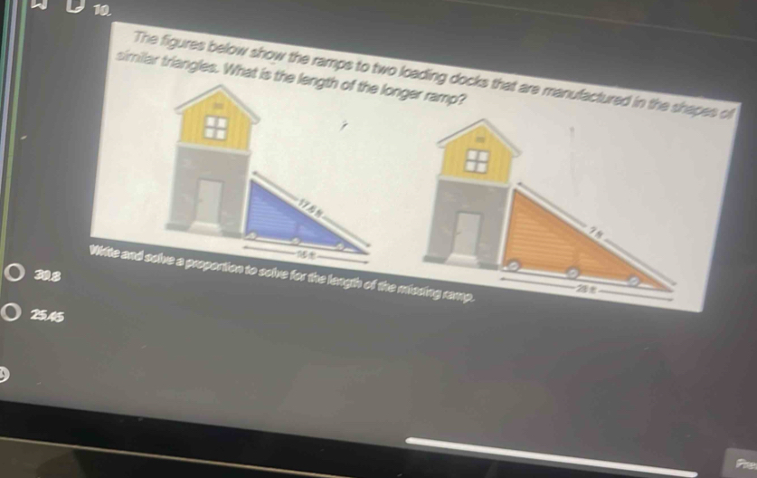 Solved: The figures below show the ramps to two loading docks that are ...