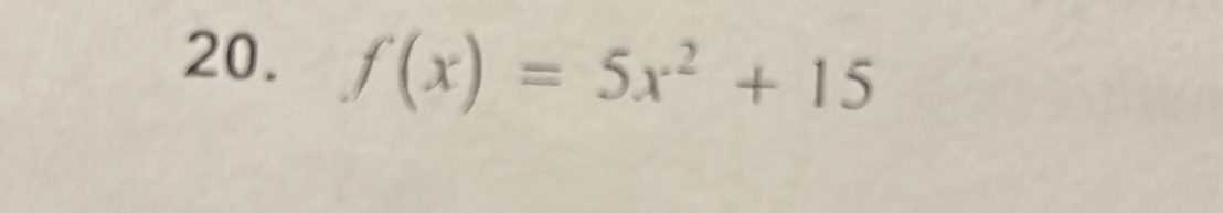 f(x)=5x^2+15