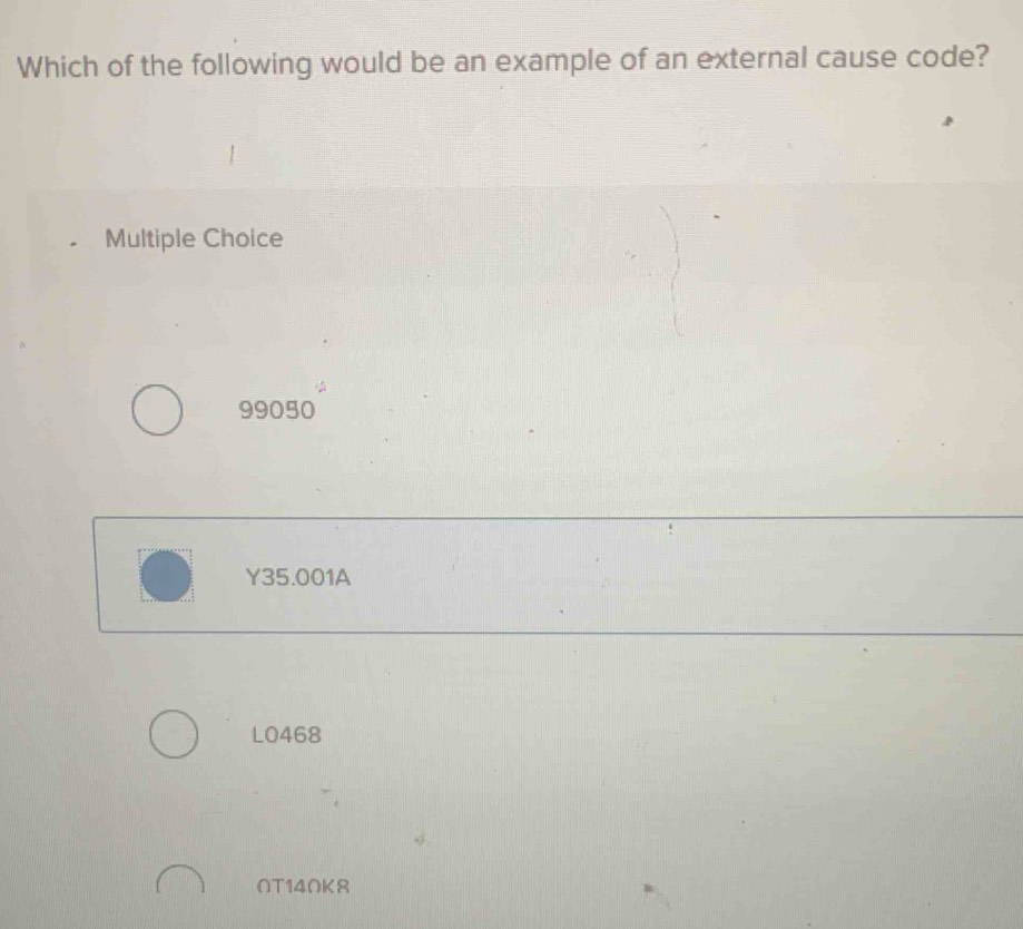 Solved: Which of the following would be an example of an external cause ...