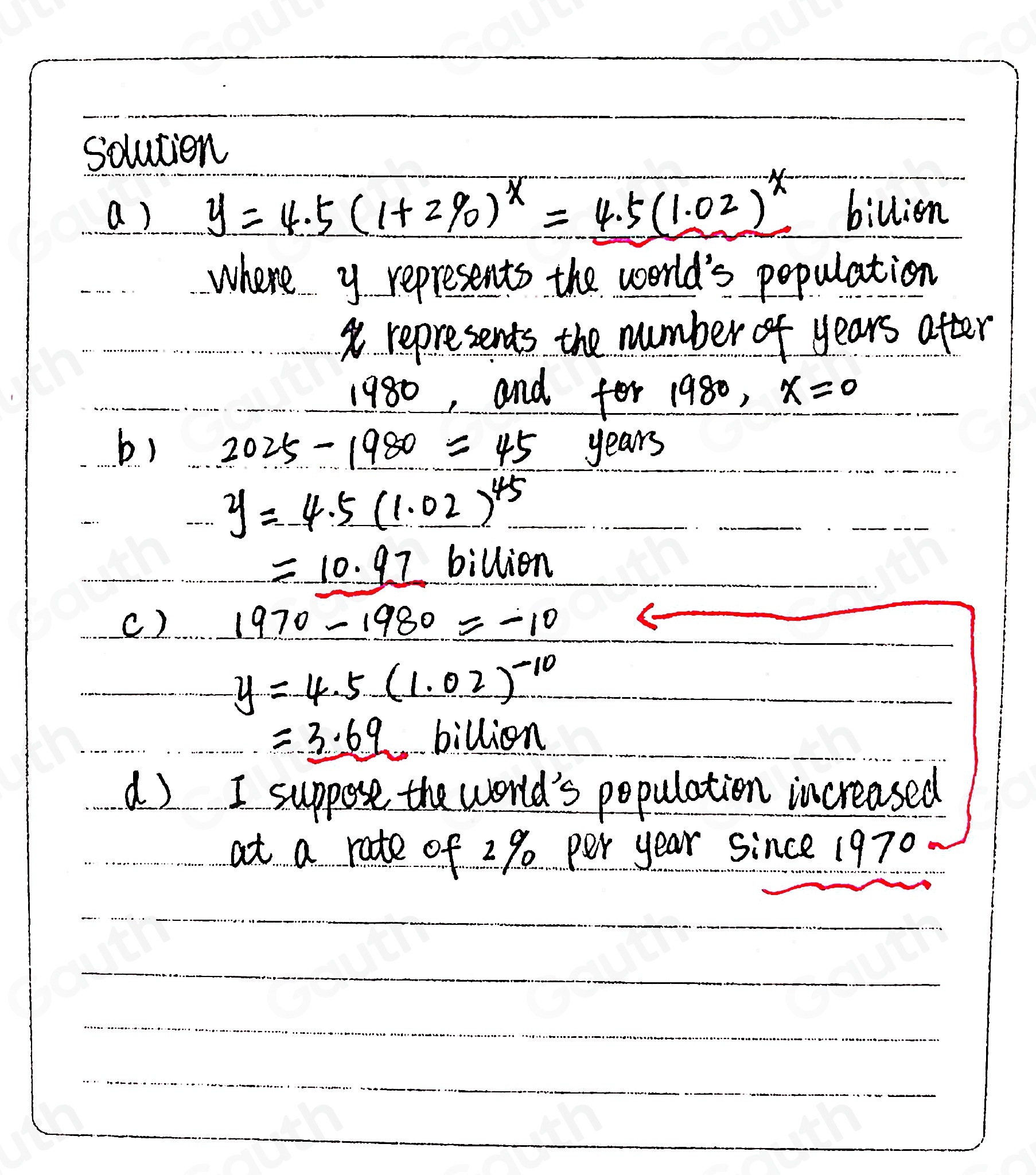 Solved: [ /5] The world's population in 1980 was about 4.5 billion ...