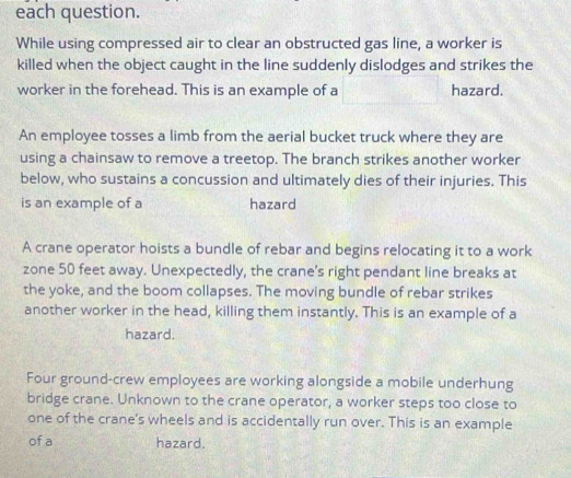 Solved: each question. While using compressed air to clear an ...