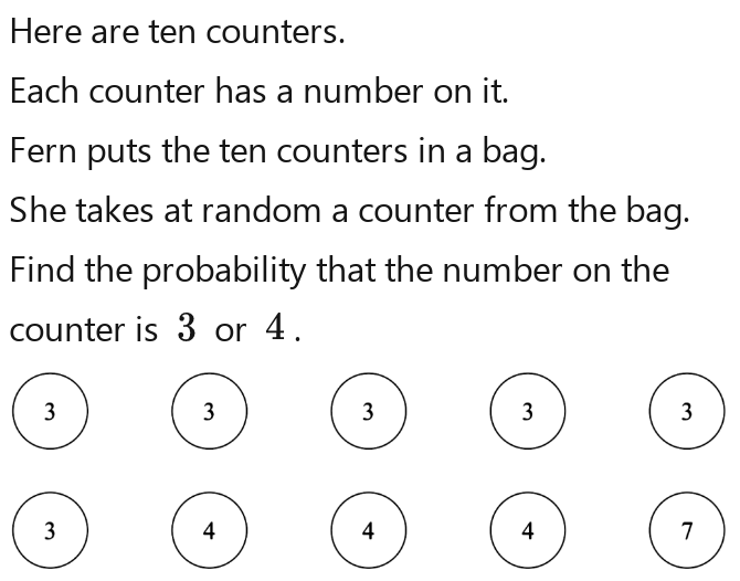 Solved: Here are ten counters. Each counter has a number on it. Fern ...