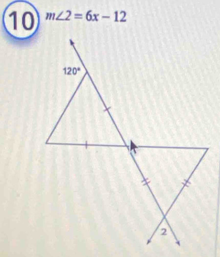 10 m∠ 2=6x-12