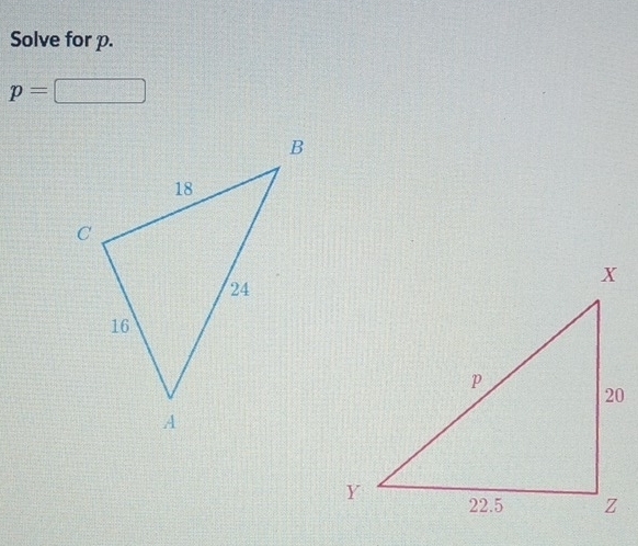 Solve for p.
p=  1/2 