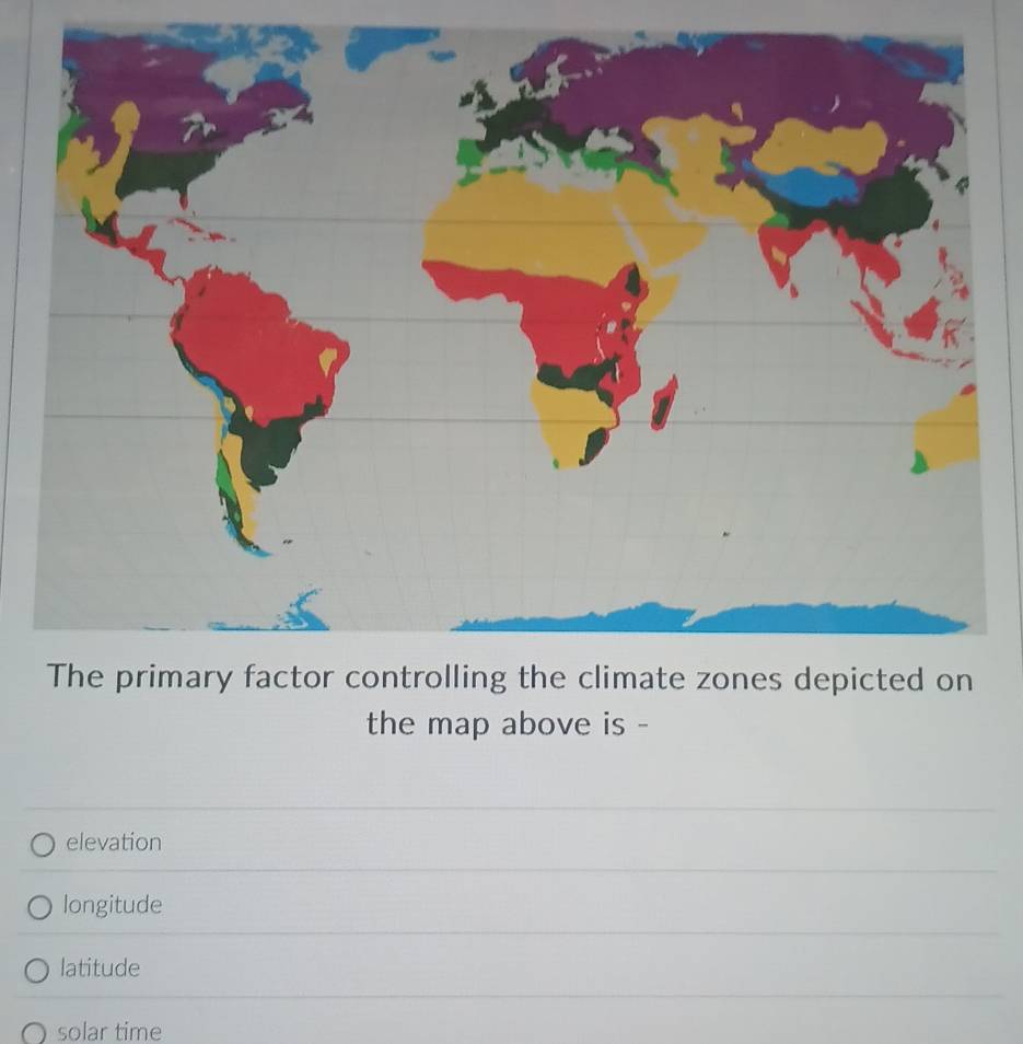 the map above is -
elevation
longitude
latitude
solar time