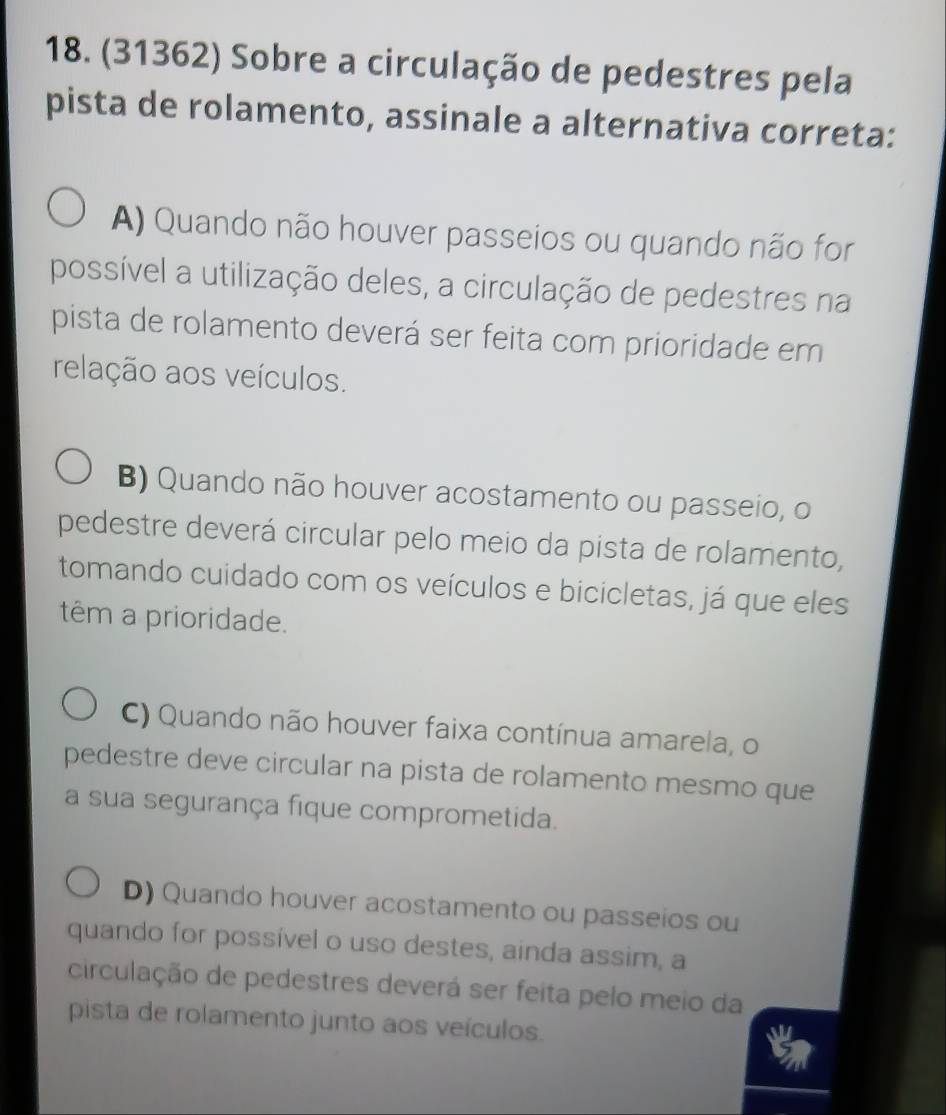 Resolvido:(31362) Sobre a circulação de pedestres pela pista de ...