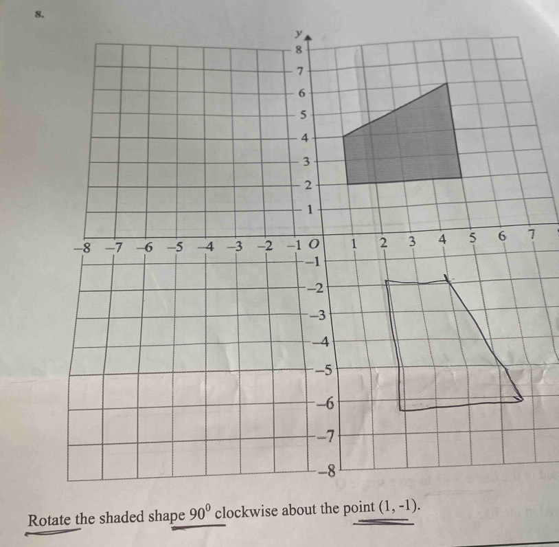 Rotate the shaded shape c