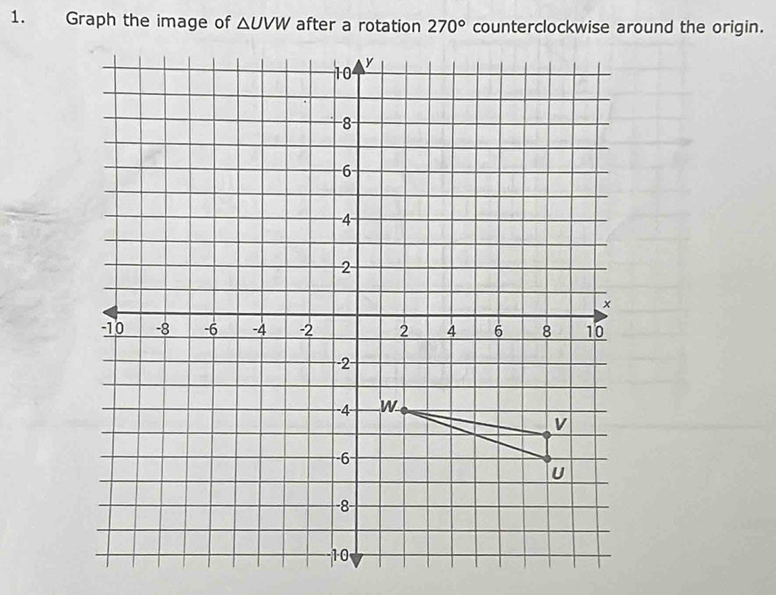 Graph the image of △ UVW