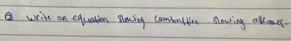 ② write an equation slaing camburtion slowing allancs.