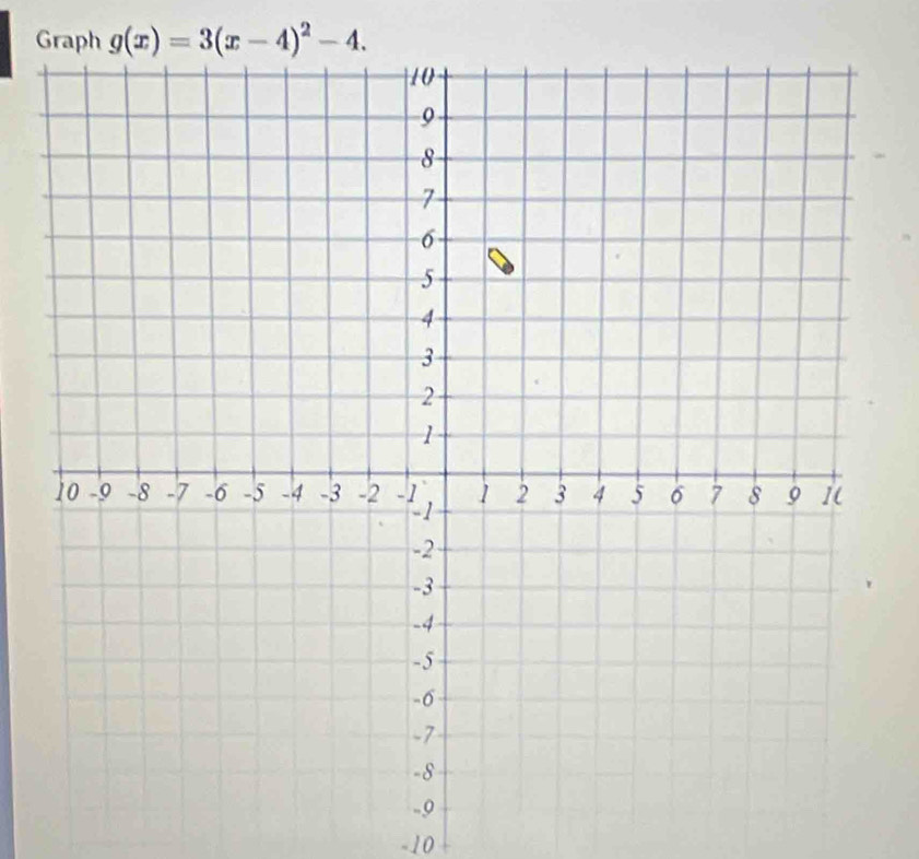 Graph g(x)=3(x-4)^2-4.
-10