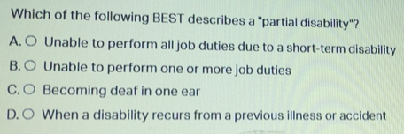 Solved: Which of the following BEST describes a 