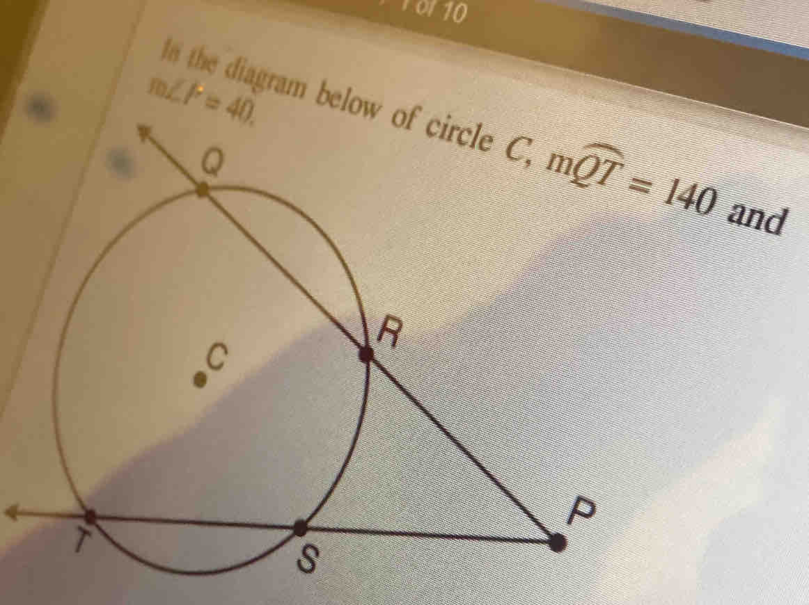 for10
m∠ F=40
I the diagram bel and