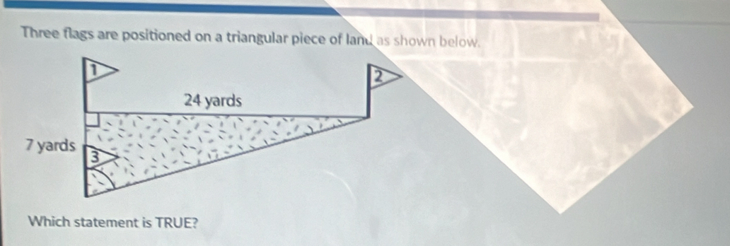 Solved: Three flags are positioned on a triangular piece of land as ...