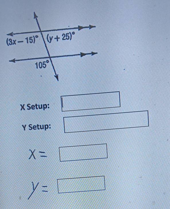 Setup:
Y Setup:
X=□
 1/5 
y: □ y= 1/2 x+8