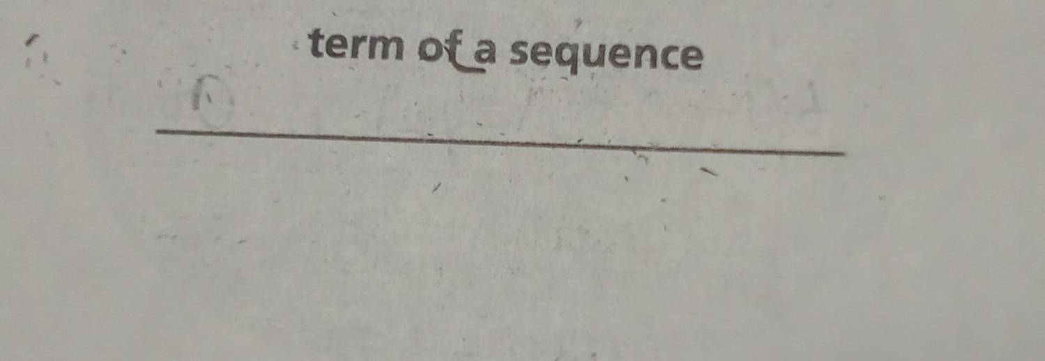 term of a sequence 
_